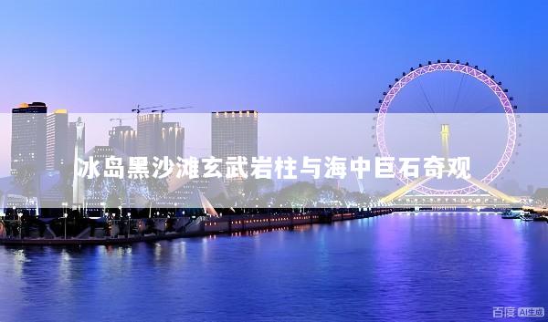 冰岛黑沙滩玄武岩柱与海中巨石奇观